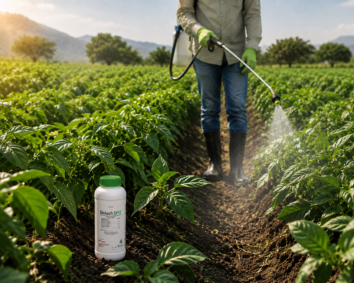 Aplicación agrícola de Biotech BMI en cultivo de campo
