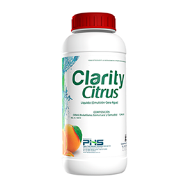 Clarity Citrus Emulsión de ceras de alto brillo y secado rápido indicado para la exportación. para Cítricos en etapa de Postcosecha