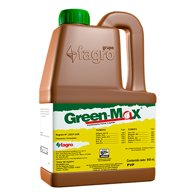 Green Max Fertilizante inorgánico foliar. Líquido Supercomplejo.