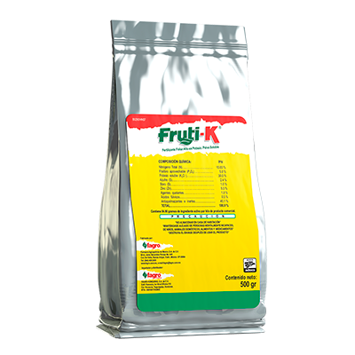 Fruti-K Fertilizante foliar alto en potasio. Polvo soluble.